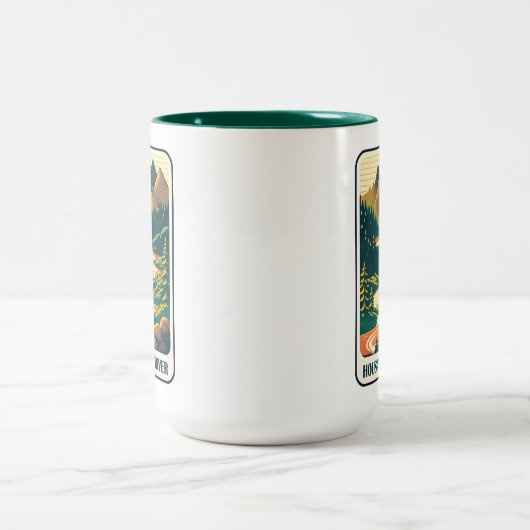 Housatonic River Connecticut kleuren Tweekleurige Koffiemok (Center)