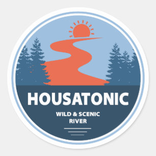 Housatonic Wild en Schilderachtig River Connecticu Ronde Sticker