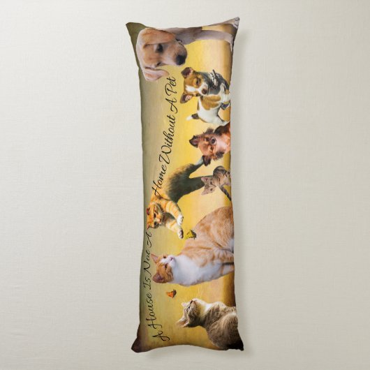 House and Home Pet Cats and Dogs Body Pillow Lichaamskussen (Achterkant (Verticaal))