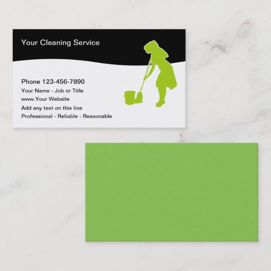 House And Office Cleaning Business Cards Visitekaartje (Voorkant / Achterkant)