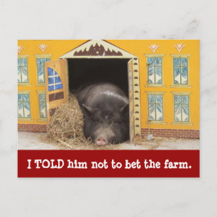 House and Pig We verhuisden nieuwe adreskaarten Aankondigingskaart