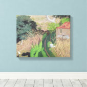 House and Reeds, c.1921-24 Canvas Afdruk (Insitu (Houten vloer))