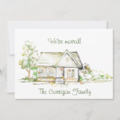 House and Trees New Address Flat Announcement Kaar Aankondiging (Voorkant)