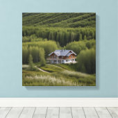 House Birch Forest Canvas Afdruk (Insitu (Houten vloer))