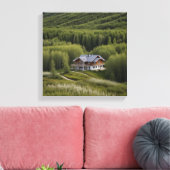 House Birch Forest Canvas Afdruk (Insitu (Woonkamer))