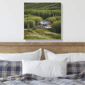 House Birch Forest Canvas Afdruk (Insitu (Slaapkamer))