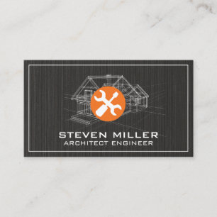 House Blue Print Architect Handgereedschap Visitekaartje