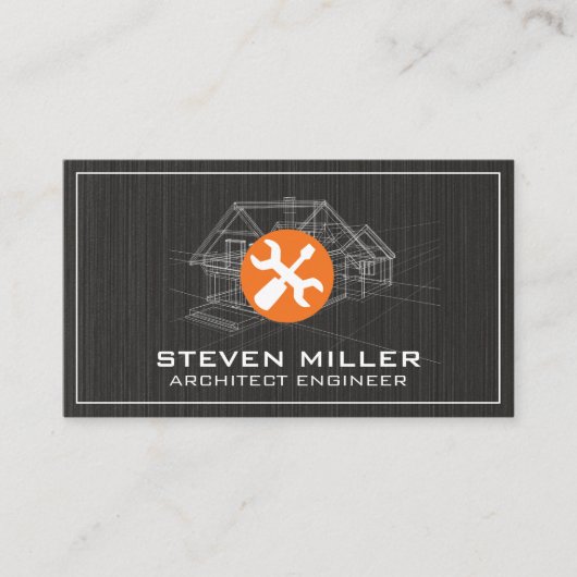 House Blue Print | Architect | Handgereedschap Visitekaartje (Voorkant)