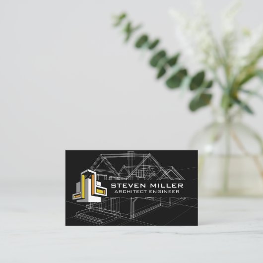 House Blueprints Schematics | Logo architect Visitekaartje (Staand voorkant)