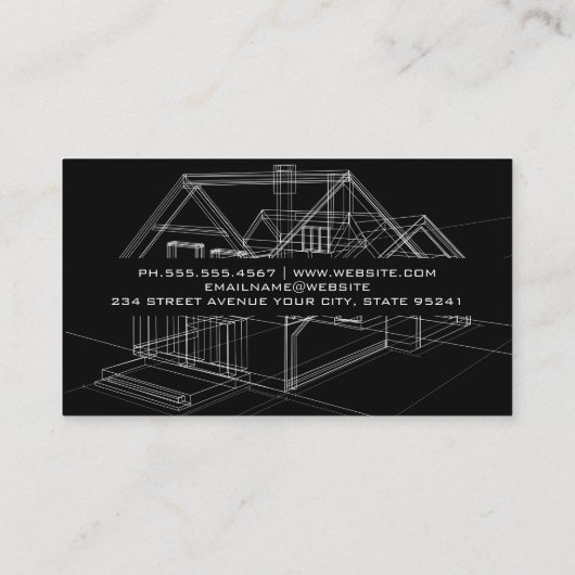 House Blueprints Schematics | Logo architect Visitekaartje (Achterkant)