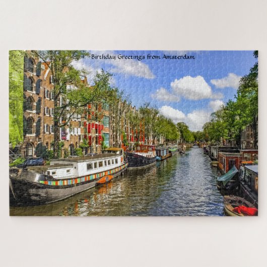 House Boats Amsterdam. Jigzaag Puzzle Legpuzzel (Horizontaal)