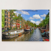 House Boats Amsterdam. Jigzaag Puzzle Legpuzzel (Horizontaal)
