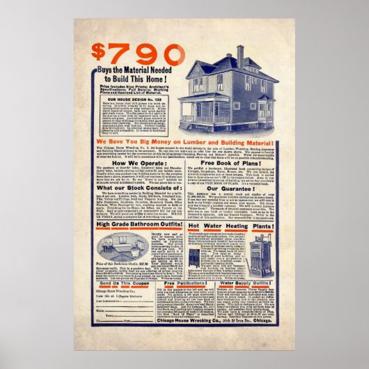 House Building Ad vanaf 1909 Poster (Voorkant)