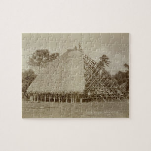 House Building in Samoa, c.1875 (sepia foto) Legpuzzel