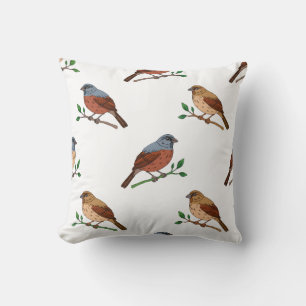 House Bunting Bird Pattern - Seamless Nature Desig Kussen