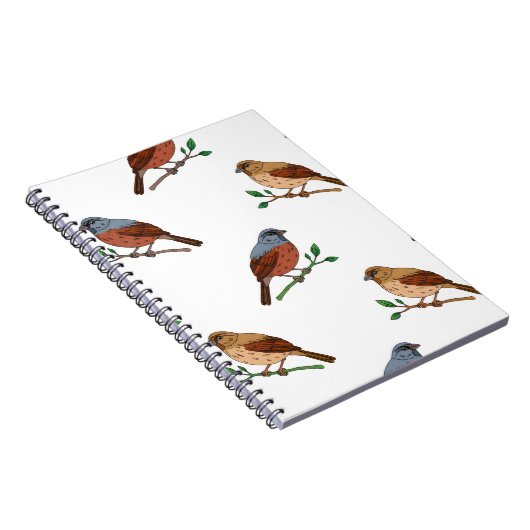 House Bunting Bird Pattern - Seamless Nature Desig Notitieboek (Rechterzijde)