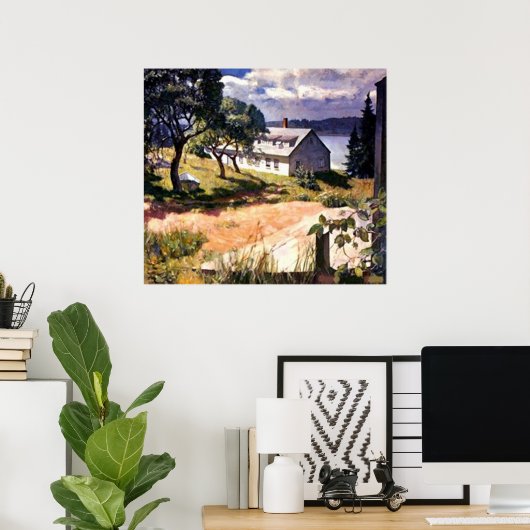 House by the Lake - Afdruk Poster (Thuiskantoor)