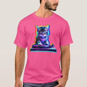 House Cat Music Dj Optische Illusie Edm Dj Cat Kit T-shirt