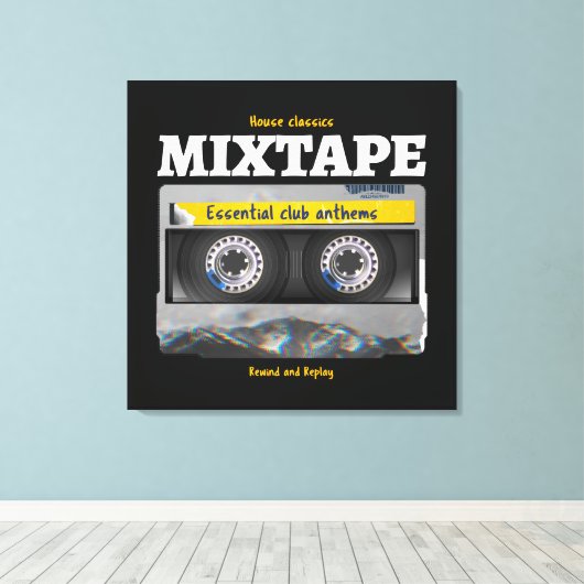 House Classics Mixtape Club Anthems Canvas Afdruk (Insitu (Houten vloer))