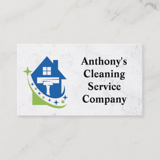 House Clean Squeegee Logo | ontsmetten Visitekaartje (Voorkant)