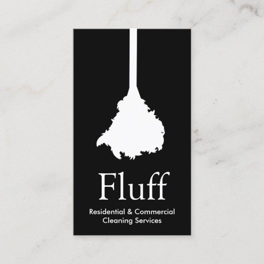House Cleaner Feather Duster Cleaning Service Visitekaartje (Voorkant)