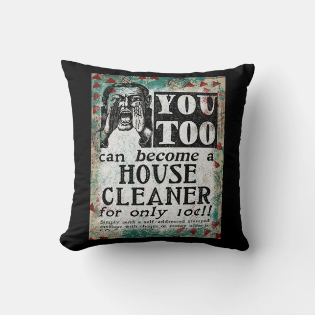 House Cleaner - Funny  Retro Kussen (Voorkant)