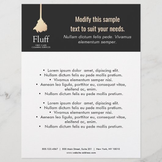House Cleaner Gold Feather Duster Cleaning Service Flyer (Voorkant)