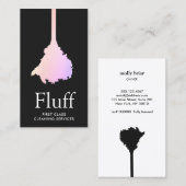 House Cleaner Pink Feather Duster Cleaning Service Visitekaartje (Voorkant / Achterkant)