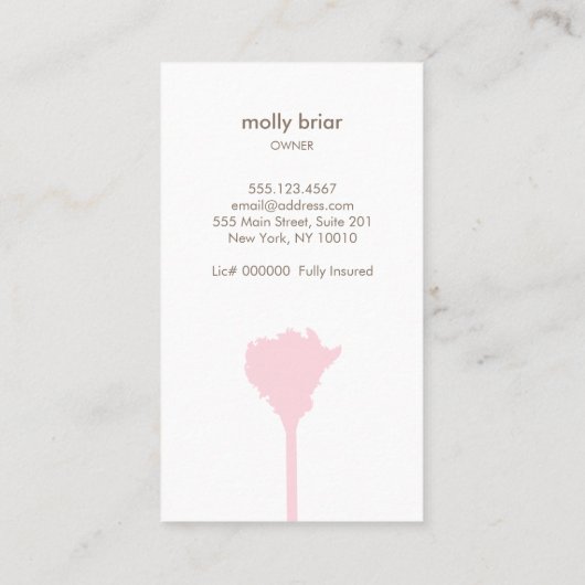 House Cleaner Pink Feather Duster Cleaning Service Visitekaartje (Achterkant)