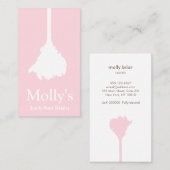 House Cleaner Pink Feather Duster Cleaning Service Visitekaartje (Voorkant / Achterkant)