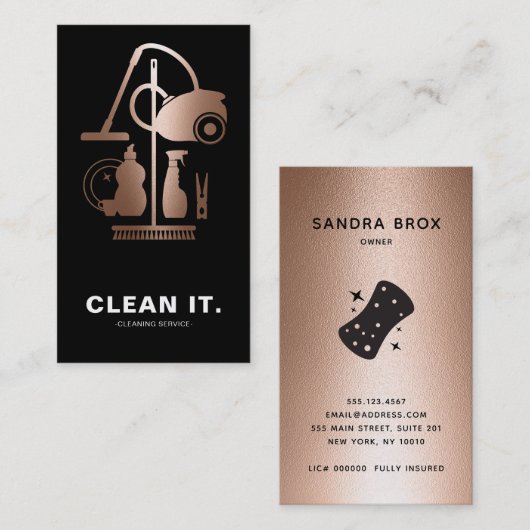 House Cleaner Roos Gold Cleaning Service Visitekaartje (Voorkant / Achterkant)
