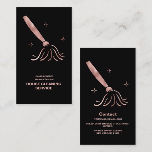 House Cleaner Roos Gold Cleaning Service Visitekaartje (Voorkant / Achterkant)