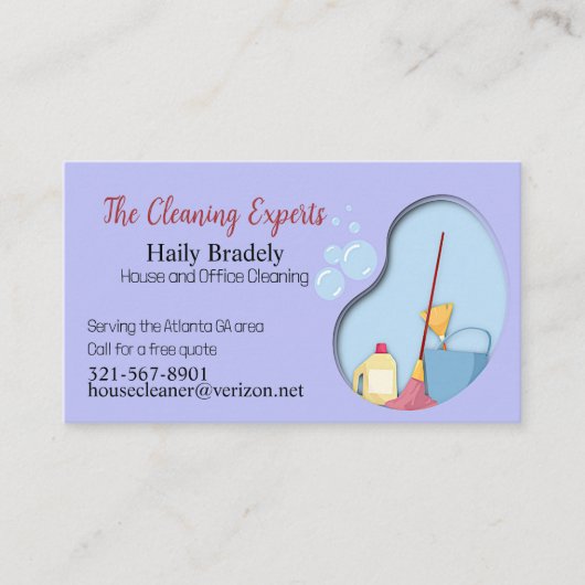 House Cleaner Visitekaartje (Voorkant)