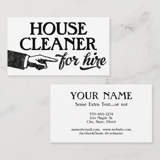 House Cleaner Visitekaartjes - Cool (Voorkant / Achterkant)
