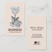 House Cleaning Blush Pink Silver House Keeping Visitekaartje (Voorkant / Achterkant)