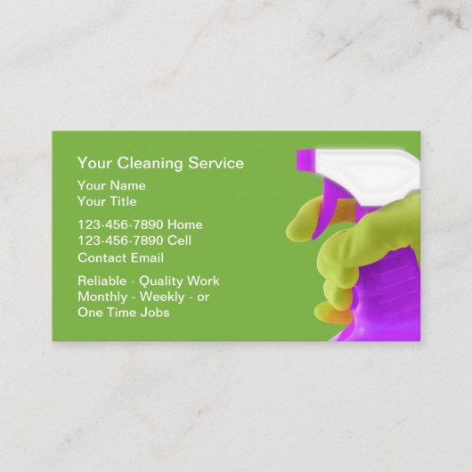 House Cleaning Bold Simple Business Cards Visitekaartje (Voorkant)