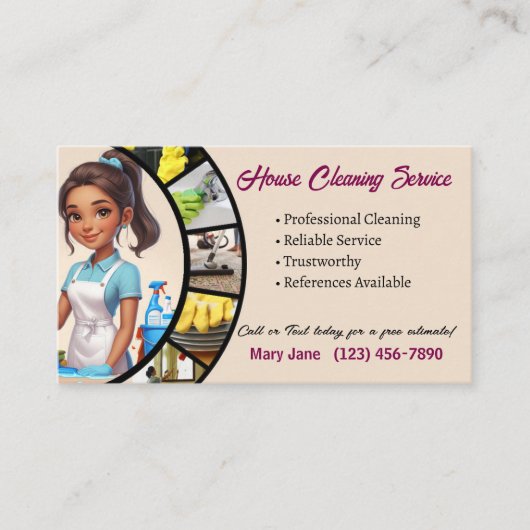 House Cleaning Business Cards Visitekaartje (Voorkant)
