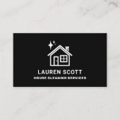 House Cleaning Cleaner Eenvoudig Minimalistisch Zw Visitekaartje (Voorkant)