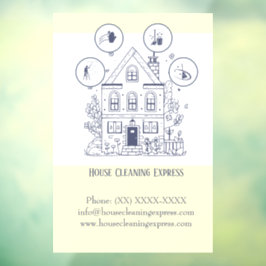 House Cleaning Express Raamsticker