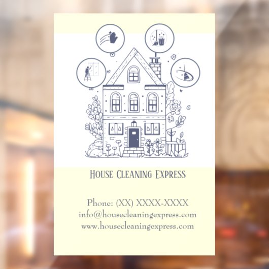 House Cleaning Express Raamsticker (Vel 2)