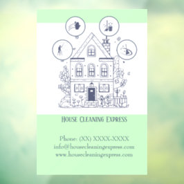 House Cleaning Express Raamsticker
