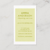 House Cleaning Home Services Minimal Green Visitekaartje (Achterkant)