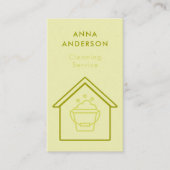 House Cleaning Home Services Minimal Green Visitekaartje (Voorkant)