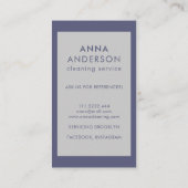 House Cleaning Home Services Minimal Simple Purple Visitekaartje (Achterkant)