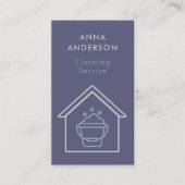 House Cleaning Home Services Minimal Simple Purple Visitekaartje (Voorkant)