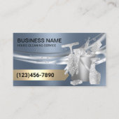 House Cleaning Housekeeping Modern Dusty Blue Visitekaartje (Voorkant)