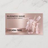 House Cleaning Housekeeping Modern Roos Gold Busin Visitekaartje (Voorkant)