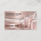 House Cleaning Housekeeping Modern Roos Gold Visitekaartje (Voorkant)