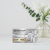 House Cleaning Housekeeping Modern Silver Gold Visitekaartje (Staand voorkant)