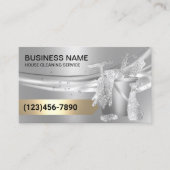 House Cleaning Housekeeping Modern Silver Gold Visitekaartje (Voorkant)